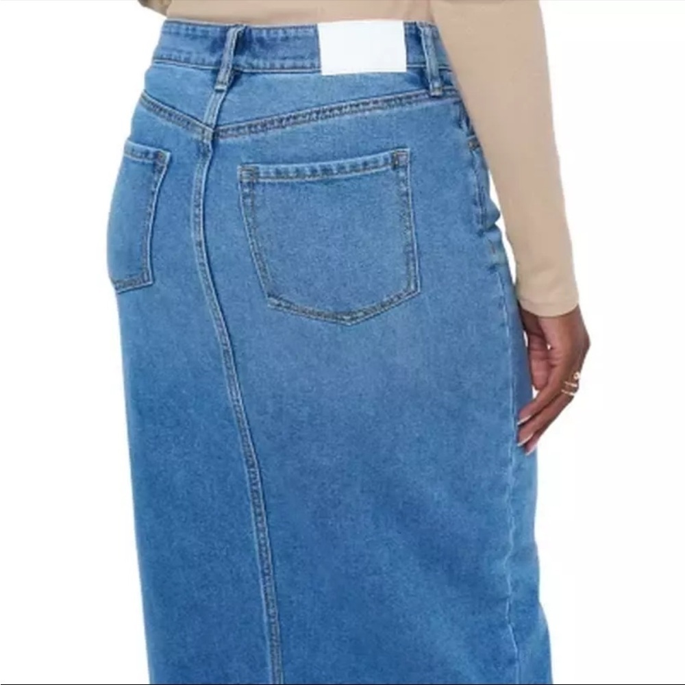 Edited by Remi Bader Denim Midi Skirt with Side Slit size 8 - Picture 6 of 15